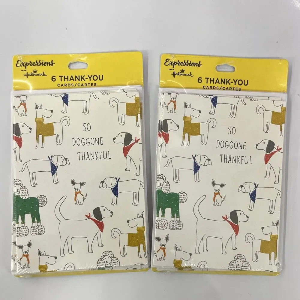 Hallmark Expressions DOGS Thank You Blank Note Cards & Envelopes Set of 12